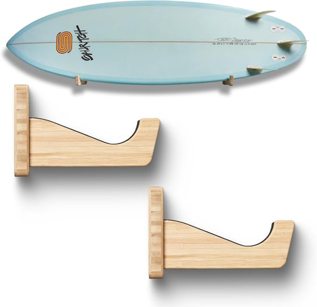 Surfboard wall rack